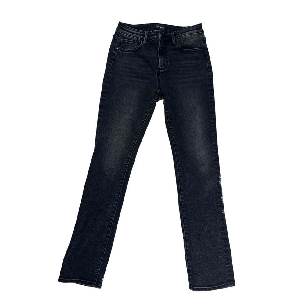 Driftwood Audrey Black Wash Slim Straight Jeans Womens 26x29 Stretch‎ Denim